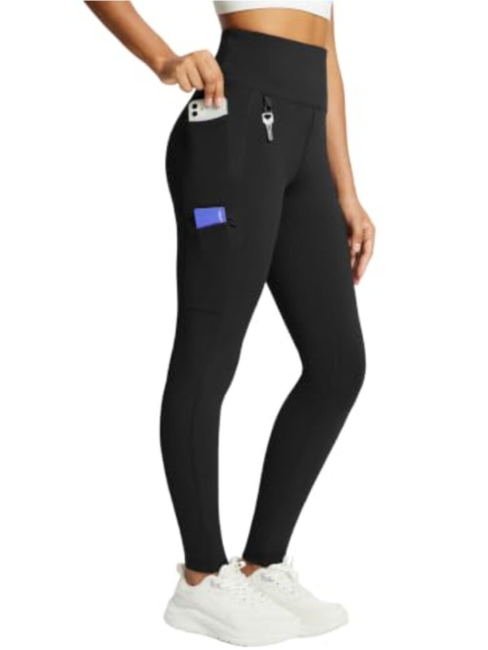 Fleece Lined Water Resistant High Rise Leggings with Pockets